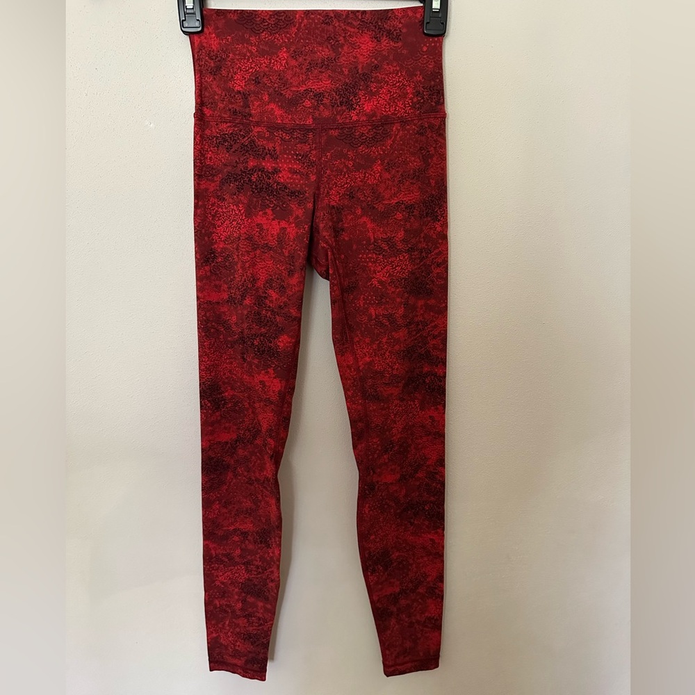 Lululemon Athletica Red Patterned Leggings